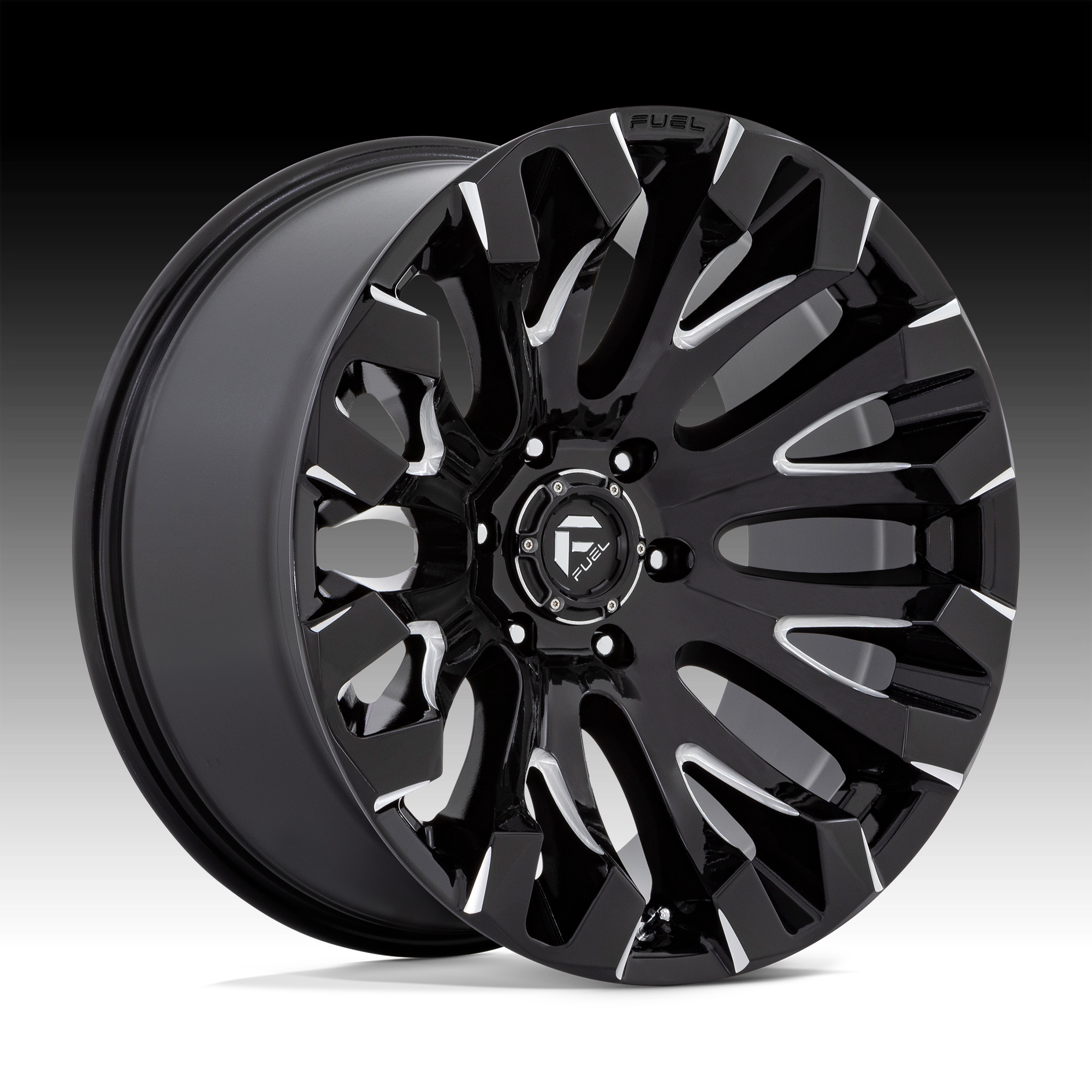 Fuel Quake D Gloss Black Milled Custom Truck Wheels D Quake